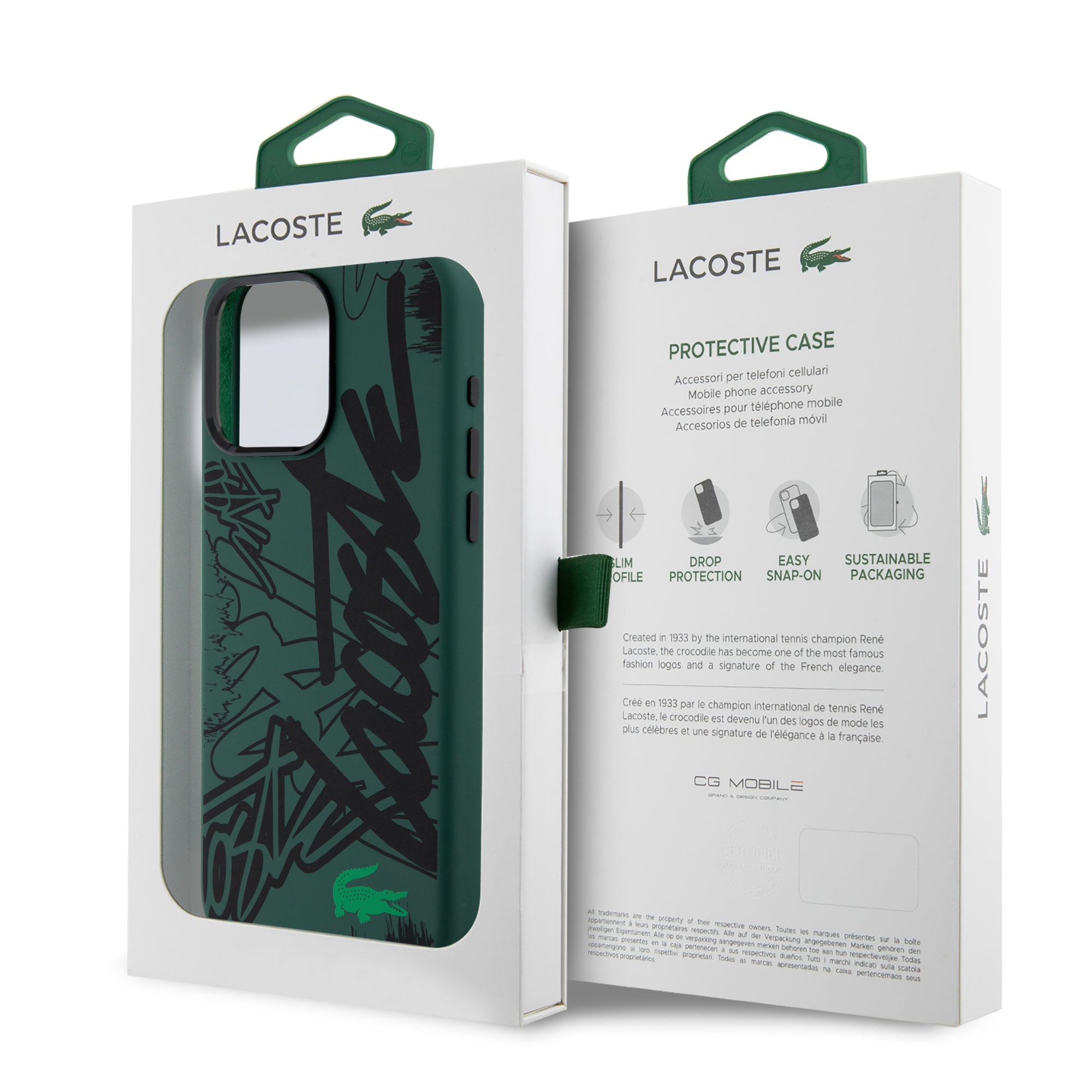 Lacoste Graffiti Hard Case Θήκη προστασίας από Liquid σιλικόνη iPhone 15 Pro Max (Πράσινο/Μαύρο)