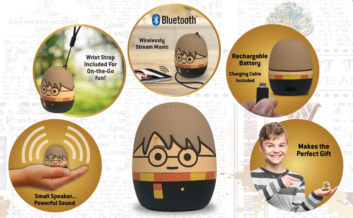 eKids Harry Potter Φορητό ηχείο Bluetooth για παιδιά με λουράκι καρπού (Μαύρο/Κίτρινο/Μπεζ)