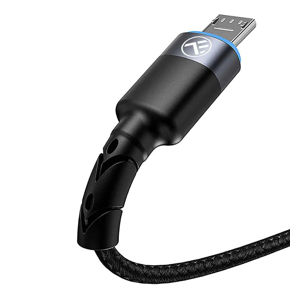 Tellur - Micro USB Cable 3A - Black - Καλώδιο δεδομένων USB σε Micro USB με φως LED, 1,2 μέτρα