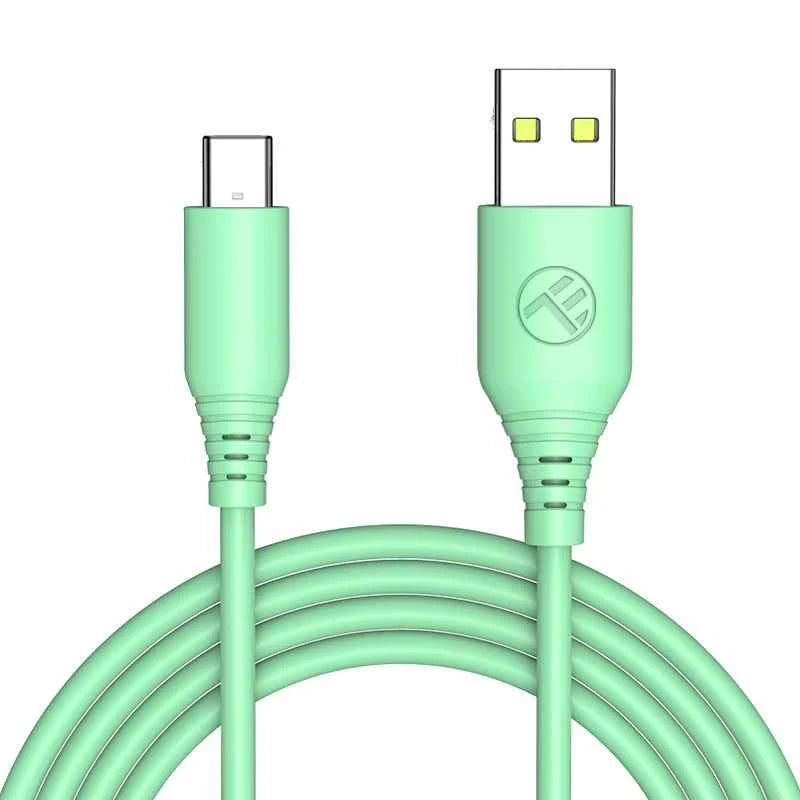 Tellur Σιλικονούχο Καλώδιο USB‑A σε USB‑C, 3 A, 1 m – Πράσινο