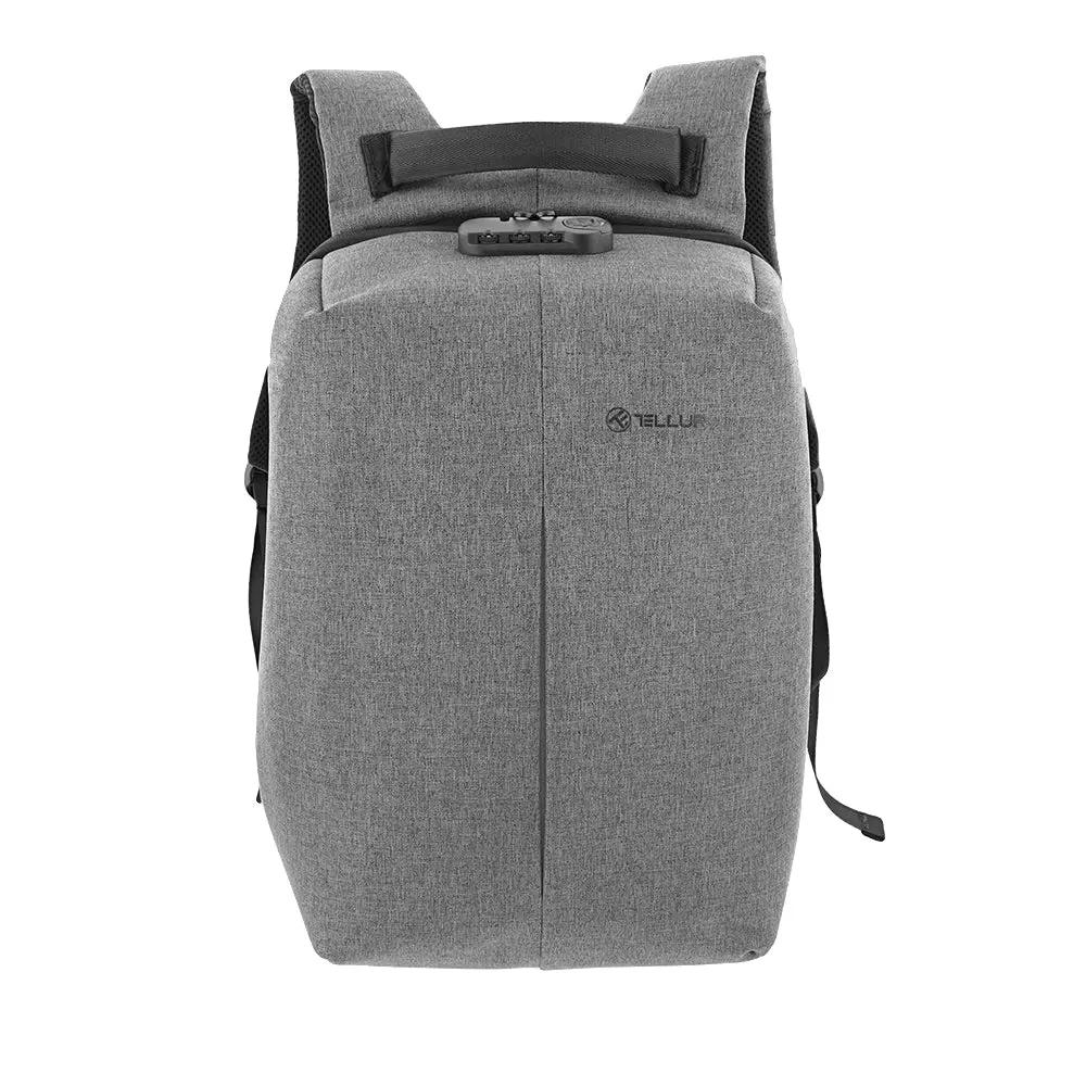 Tellur Anti-Theft V2 Αδιάβροχο Backpack με θήκη για laptop έως 15,6" – Grey (TLL611232) – PhoneBazaar