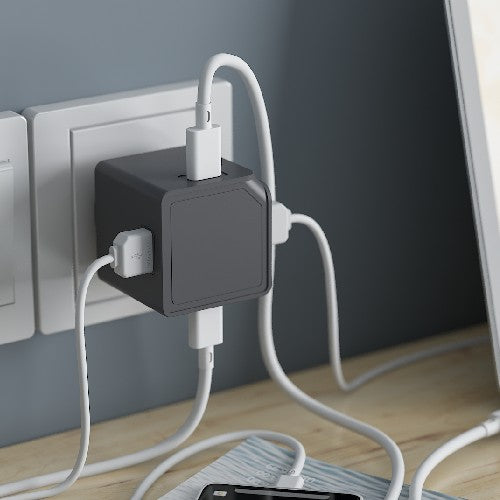 Allocacoc - USBcube Original - 2x USB-A+ 2x USB-C - 65W - Γκρι DH1253GY/EUPD65