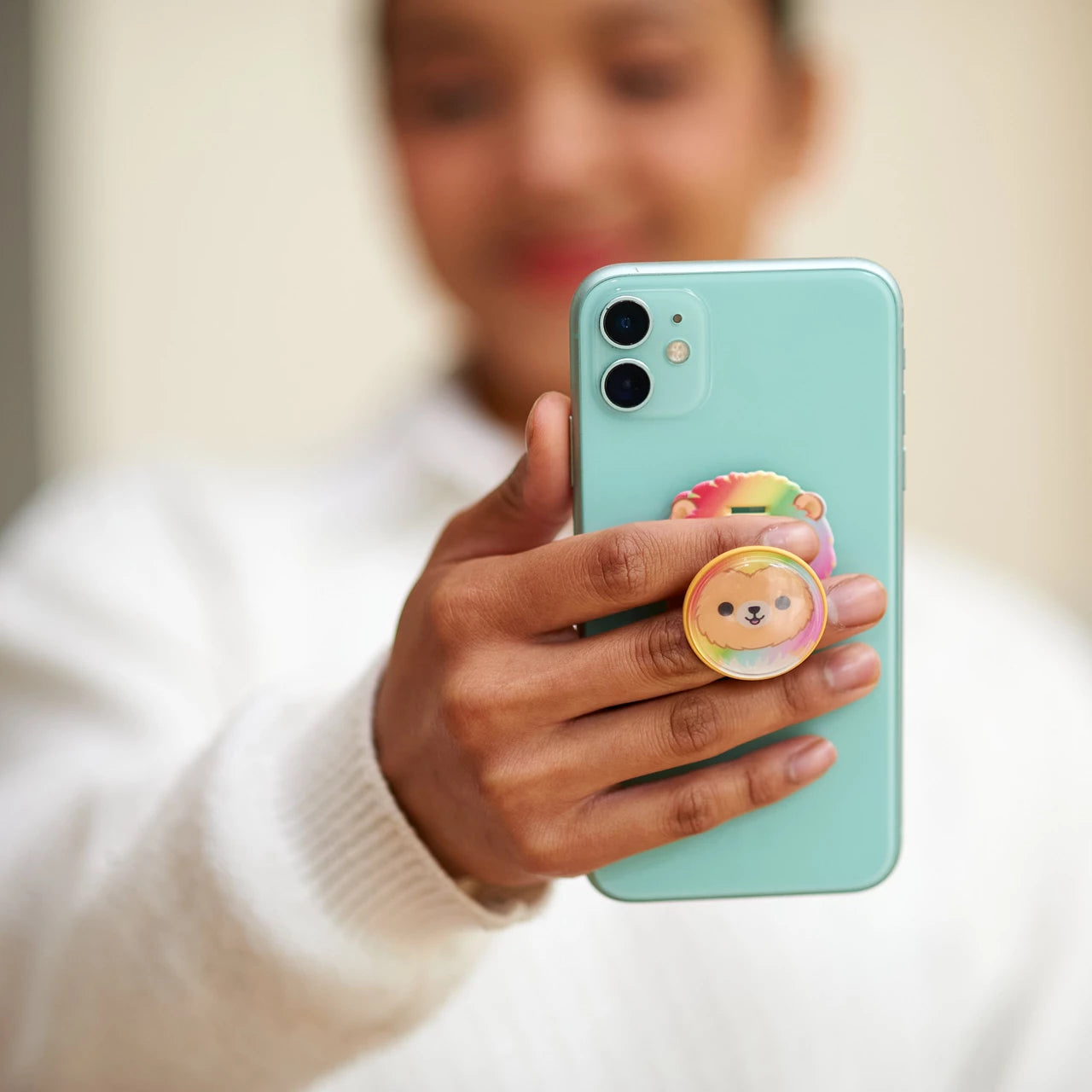 Lazerbuilt Squishmallows Leonard the Lion – Universal Phone Grip & Βάση Στήριξης