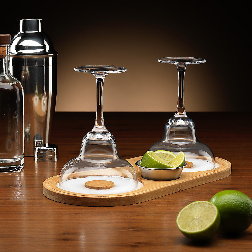 The Source – Margarita Cocktail Set – Connoisseur Creations Σετ Παρασκευής Κοκτέιλ με Ποτήρια & Ξύλινο Δίσκο