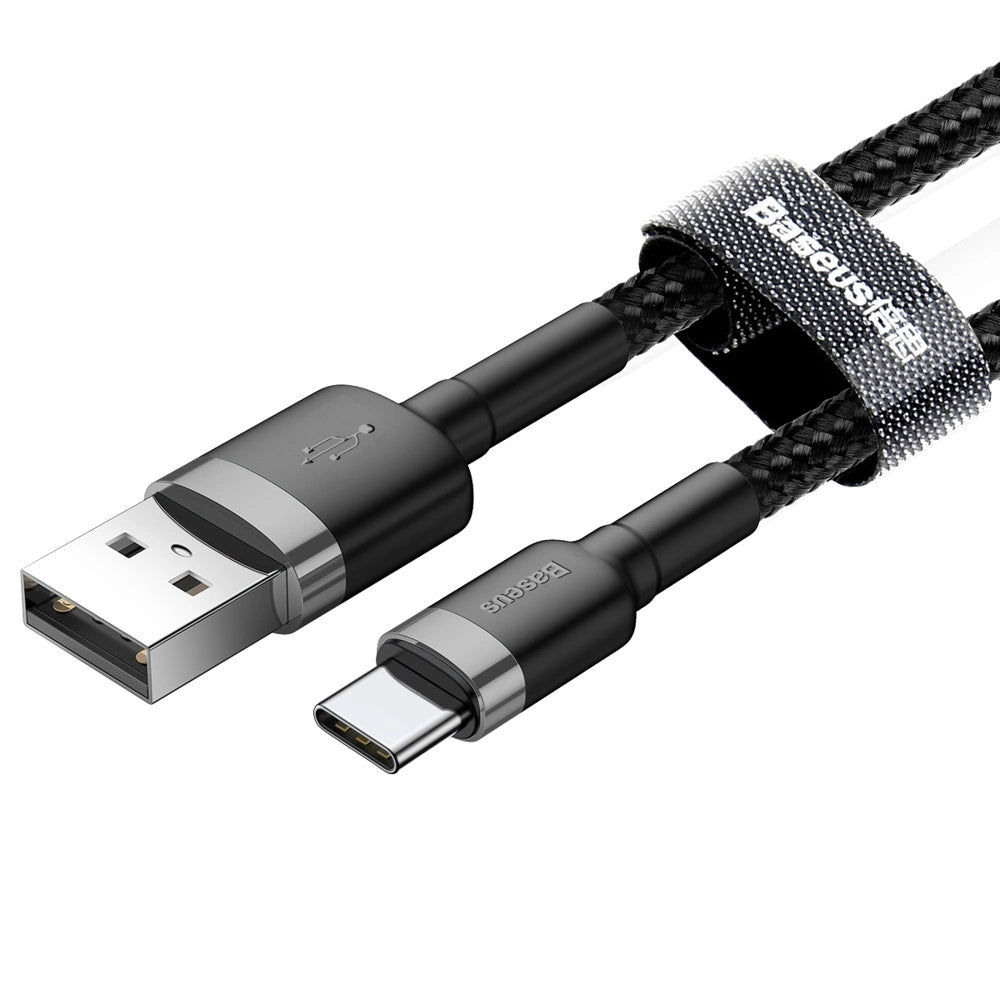 Καλώδιο Baseus Cafule Usb-a Σε Usb-c 1m 3a Qc 3.0 – Μαύρο Και Γκρι – PhoneBazaar