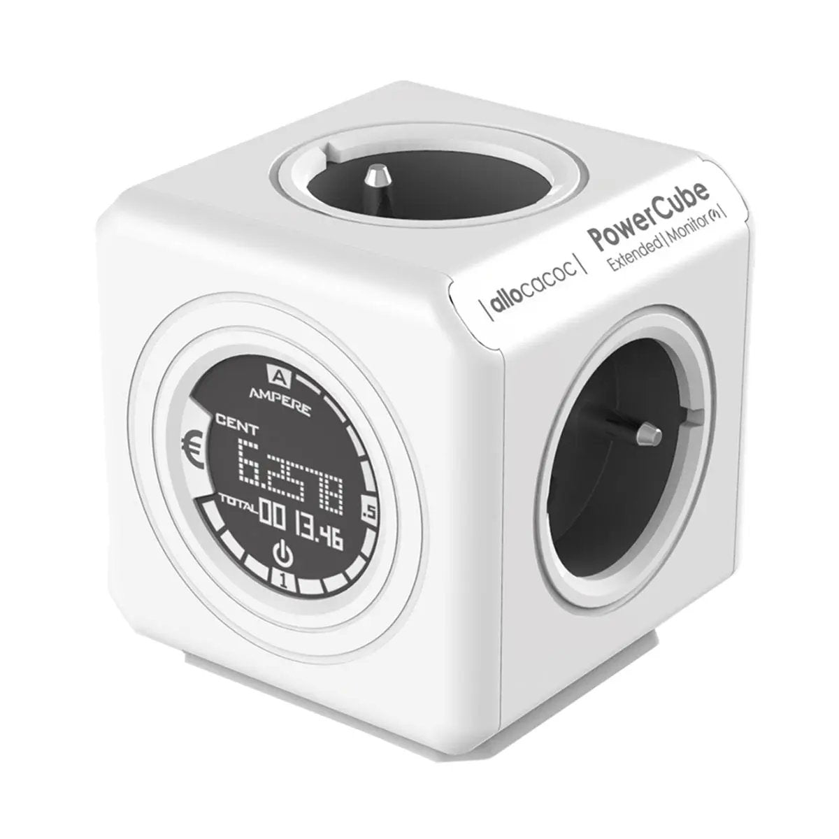 Allocacoc® PowerCube |Extended Monitor| Πολύπριζο 4 θέσεων – Γκρι – 8910/DEEXMO – PhoneBazaar