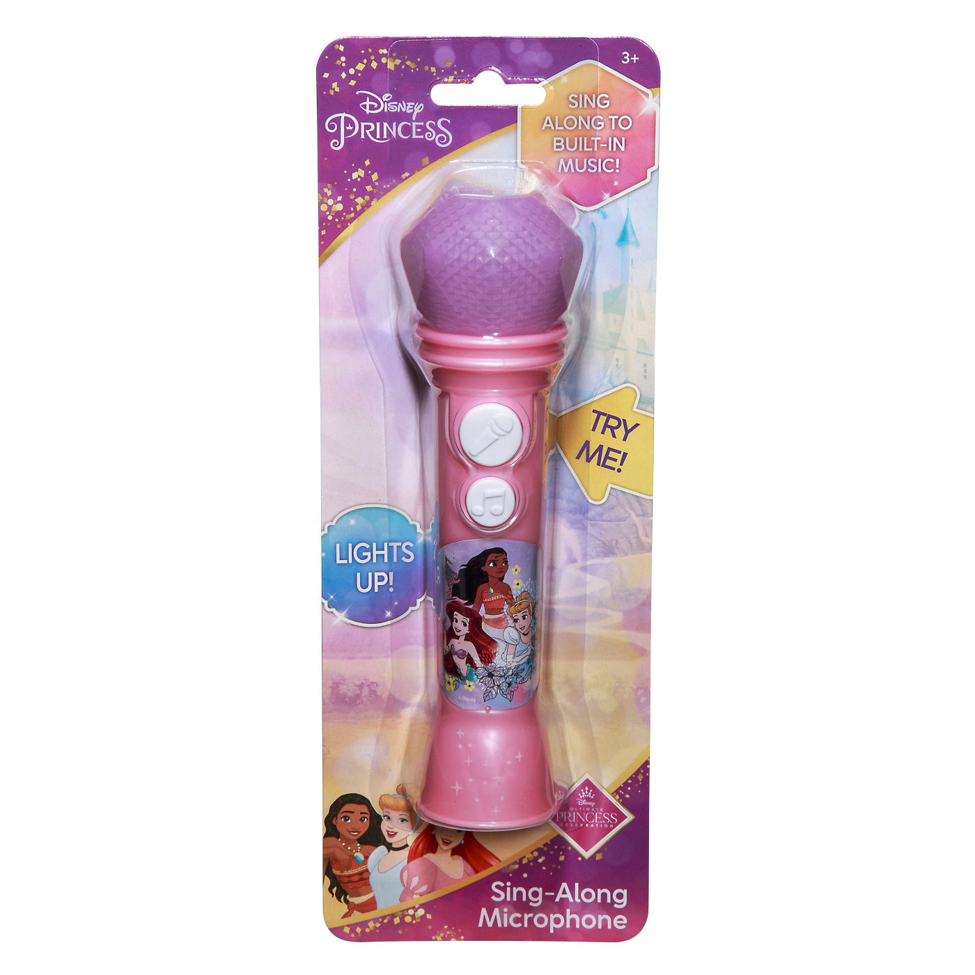 eKids Disney Princess Ασύρματο Μικρόφωνο Karaoke για παιδιά με ενσωματωμένη μουσική, φωτισμό, Sound Effects (DP-070) (Ροζ)