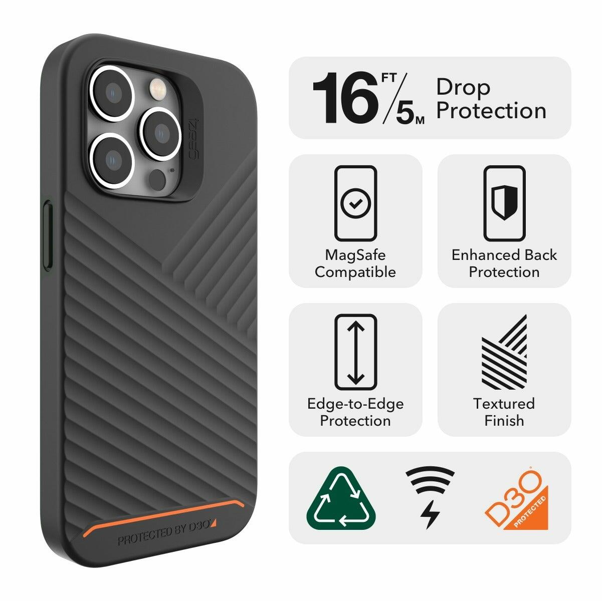 Zagg Denali Snap Case Θήκη προστασίας που αντέχει σε πτώσεις έως 5 μέτρα – iPhone 14 Pro (Black)