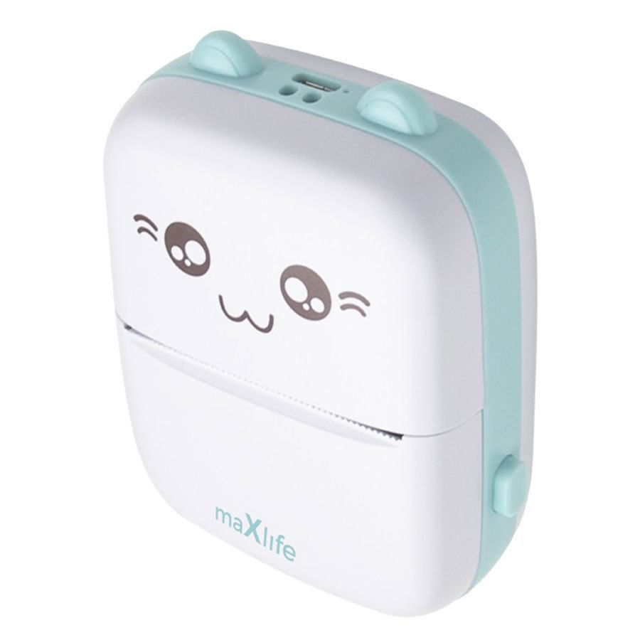 Maxlife Bluetooth thermal printer MXTP-100 pink - Παιδική ψηφιακή φωτογραφική μηχανή στιγμιαιας εκτύπωσης σε Μπλέ χρώμα