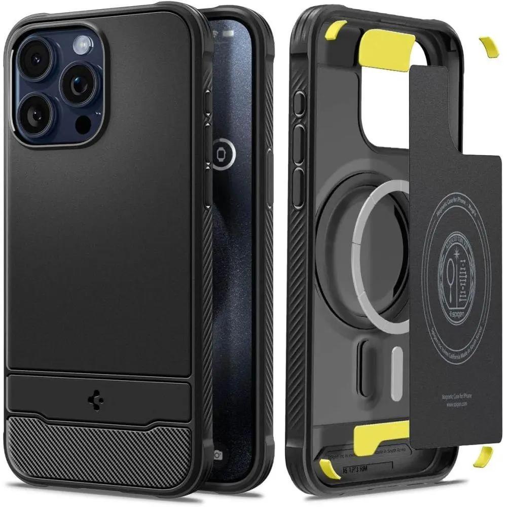 Spigen Rugged Armor Mag Case With Magsafe For Iphone 15 Pro Max για Matte Black – PhoneBazaar