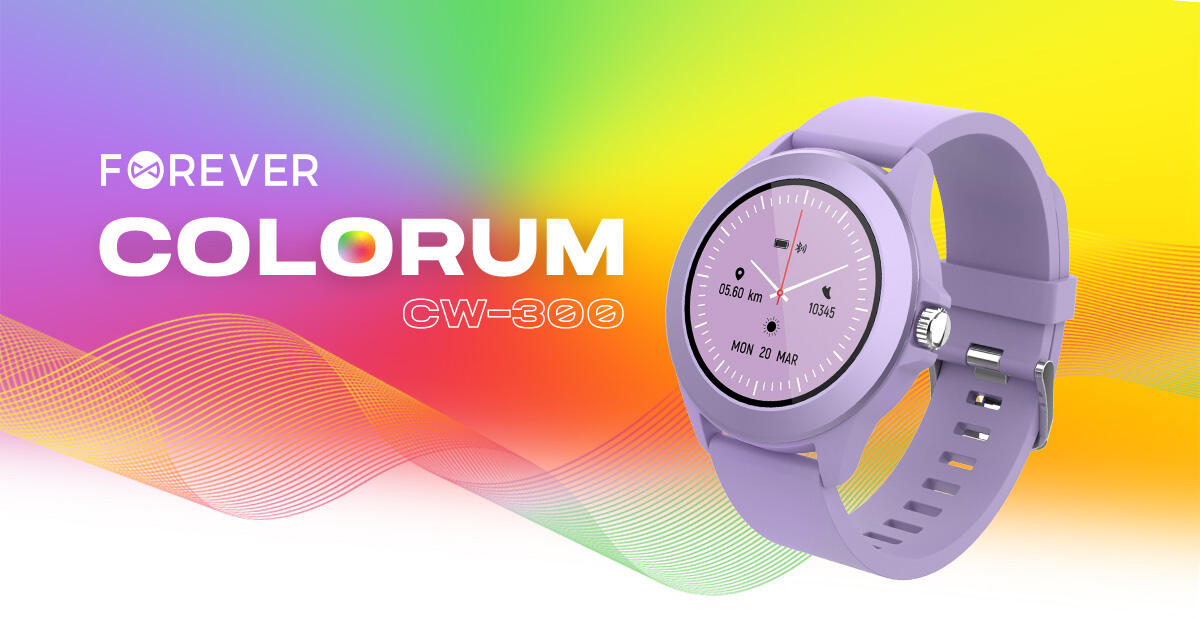 Forever Smartwatch με παλμογράφο Colorum CW-300 xLavenda σε βιολετί χρώμα