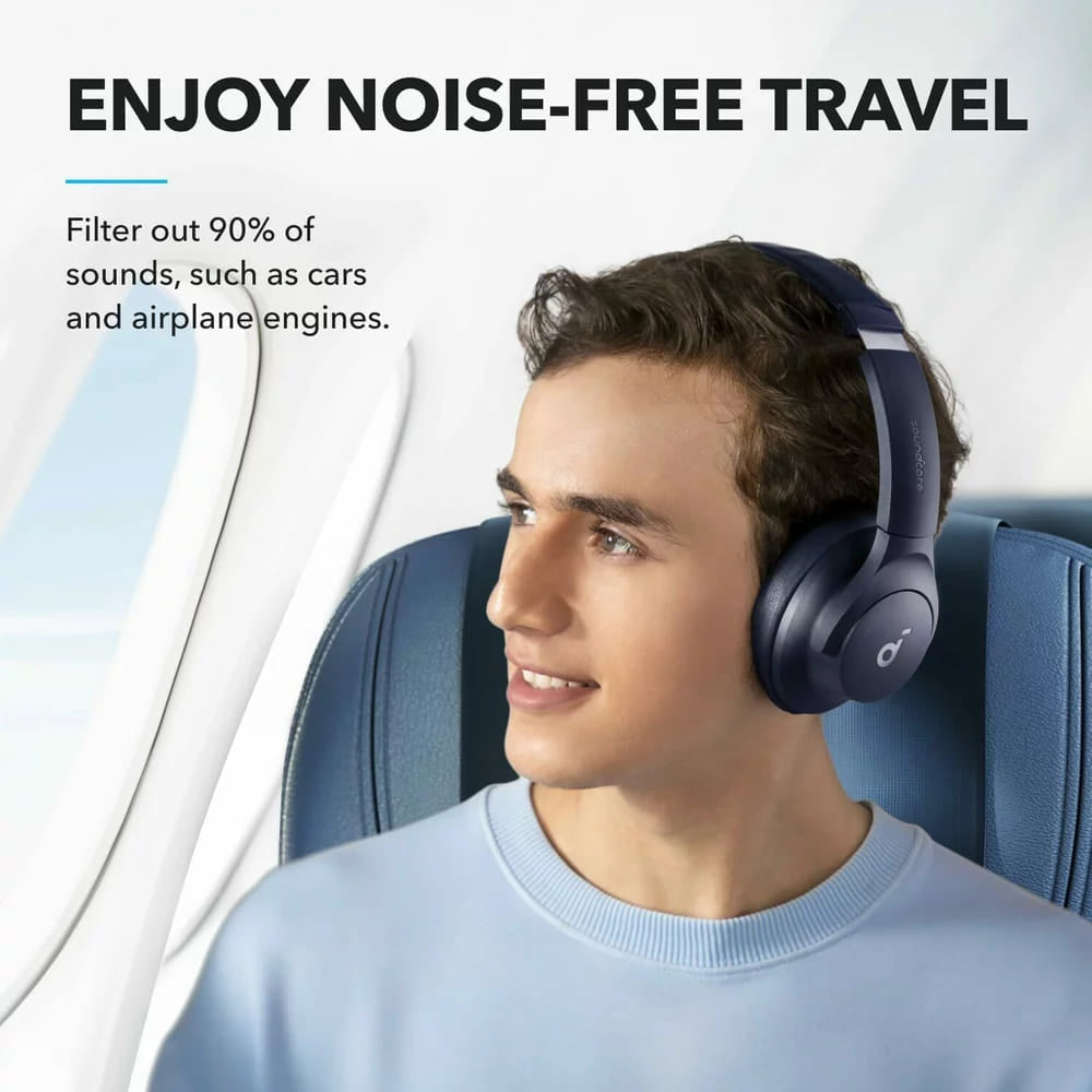 Anker - Wireless Headphones Life Q20i (A3004G31) - Bluetooth, Hybrid Active Noise Cancelling, Dual-Connections - Blue