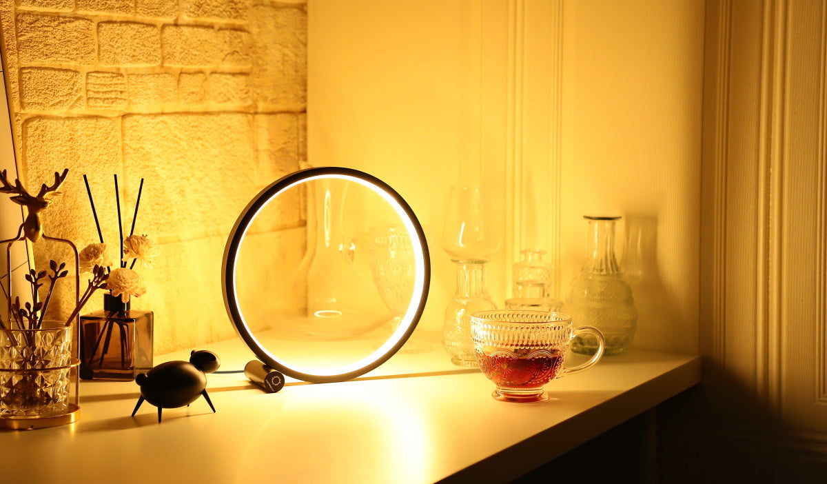 Designnest Round Table Lamp |Heng| Touch Σφαιρική διακοσμητική λάμπα διαμέτρου 25 εκατοστών με ροοστάτη αφής (Μαύρο)