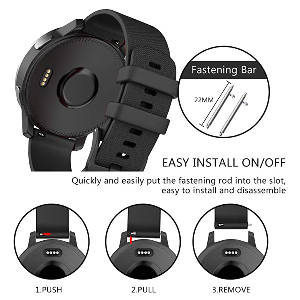 Techsuit - Watchband 20mm (W006) - Galaxy Watch 4/5/Active 2, Huawei Watch GT 3 (42mm)/GT 3 Pro (43mm) - Black