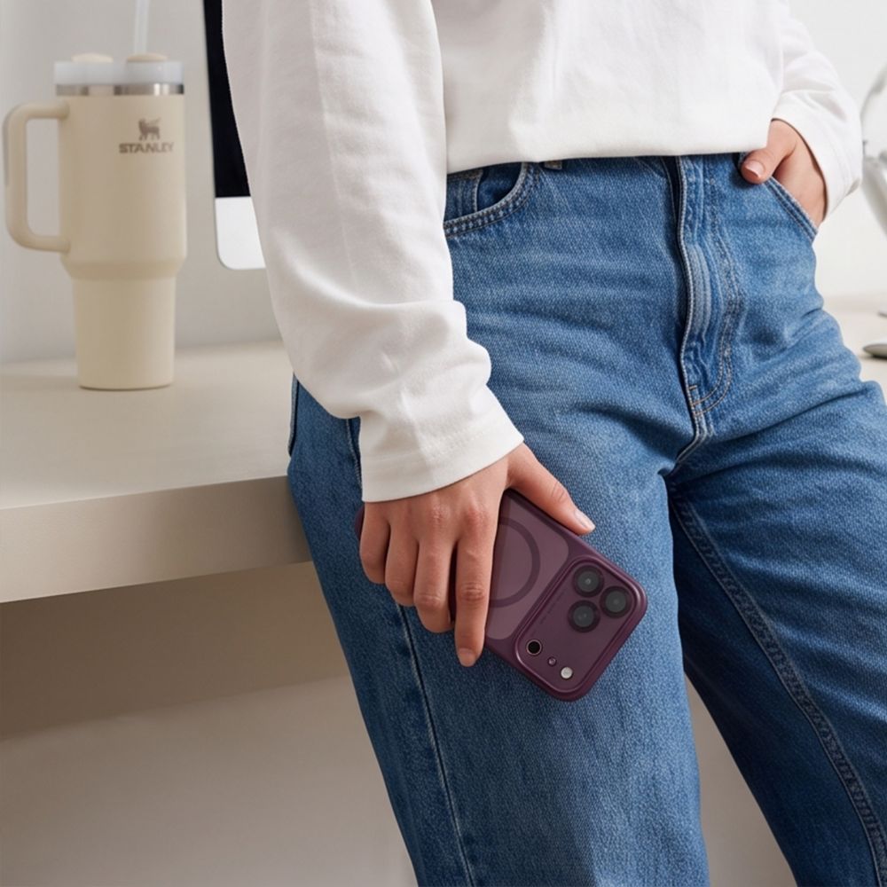 Θήκη Tech-Protect MAGPEAK MagSafe CC iPhone 17 PRO MAX / 18 PRO MAX Burgundy/Διάφανο - iPhone 17 Pro Max