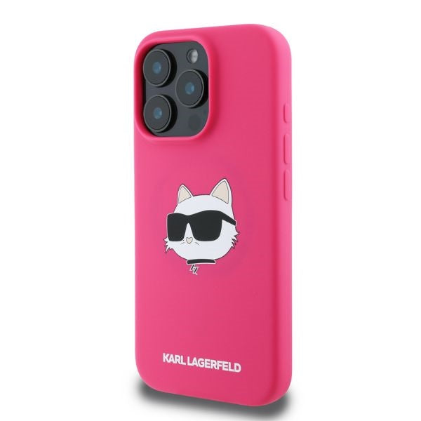 Karl Lagerfeld Magsafe Silicone Case "Choupette's Head" Θήκη προστασίας από σιλικόνη – iPhone 16 Pro Max (Fuchsia – KLHMP16XSCHPPLF)