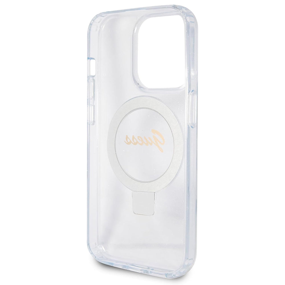 Guess MagSafe Ring Stand Glitter Hard Case Θήκη προστασίας από σιλικόνη – iPhone 15 Pro Max (Διάφανη – GUHMP15XHRSGSD)