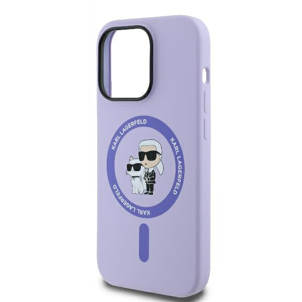 Karl Lagerfeld - Silicone Ring MagSafe (KLHMP14XSCMKCRHU) - iPhone 14 Pro Max - Purple Karl&Choupette Heads