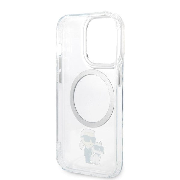 Karl Lagerfeld Magsafe Ringstand Case IML NFT Karl+Choupette Θήκη προστασίας από σκληρό πλαστικό για iPhone 14 Pro Max (Clear – KLHMP14XHNKCIT)