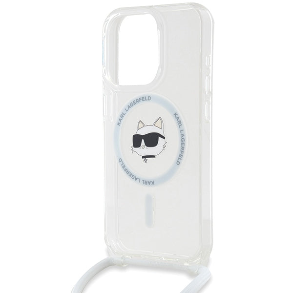 Karl Lagerfeld - IML Crossbody MagSafe (KLHMP14XHCCHNT) - iPhone 14 Pro Max - Transparent Choupette Head&Cord