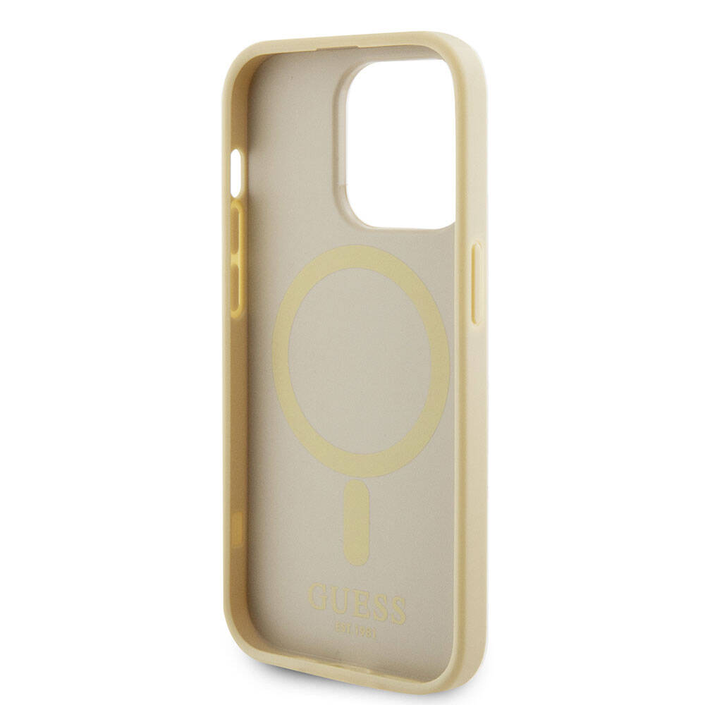 Guess Saffiano Hard Case Θήκη προστασίας από δερματίνη – iPhone 15 Pro Max (Μπεζ – GUHMP15XPSAHMCB)