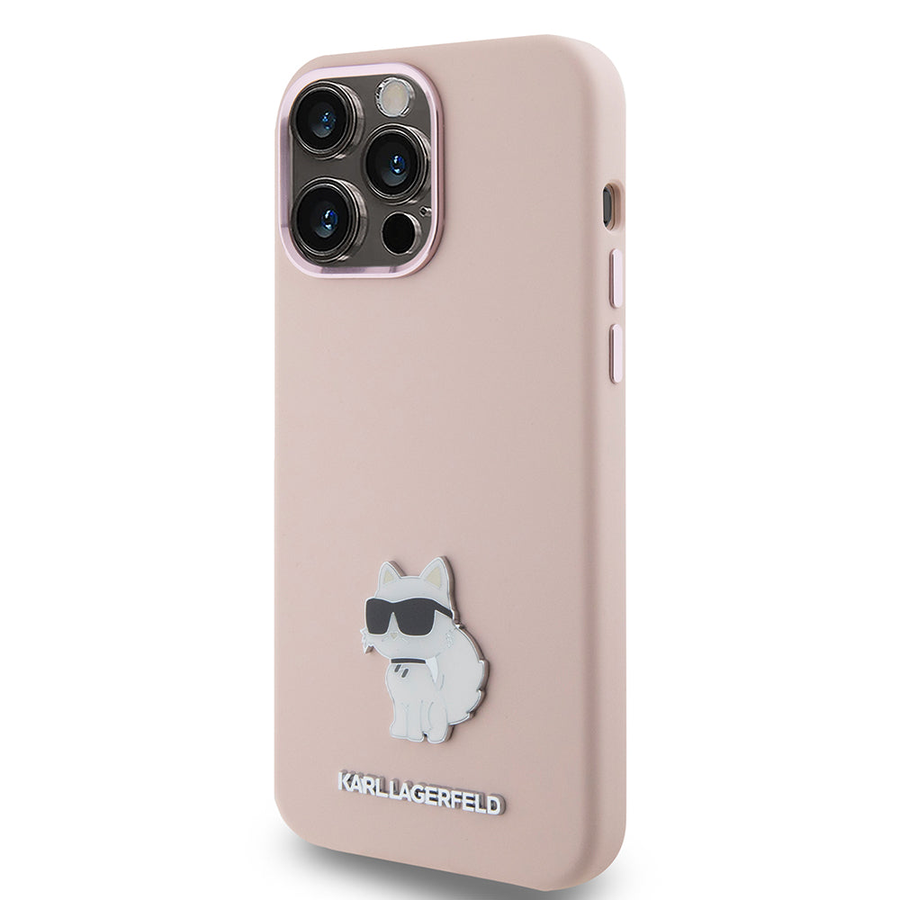 Karl Lagerfeld Choupette Metal Pin Hard Case Θήκη προστασίας από σιλικόνη  – iPhone 15 Pro Max (Pink – KLHCP15XSMHCNPP)