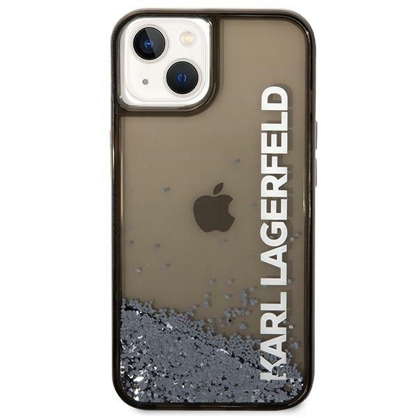 Karl Lagerfeld Liquid Glitter Translucent Case Elongated Logo Θήκη προστασίας – iPhone 14 Plus (Clear Black/Glitter)