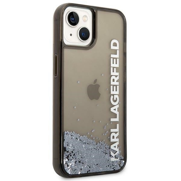 Karl Lagerfeld Liquid Glitter Translucent Case Elongated Logo Θήκη προστασίας – iPhone 14 Plus (Clear Black/Glitter)