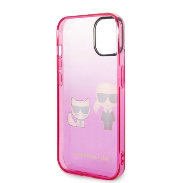 Karl Lagerfeld “Karl & Choupette” Back Cover Case Διάφανη Θήκη προστασίας από Liquid Silicone – iPhone 14 Plus (Pink)