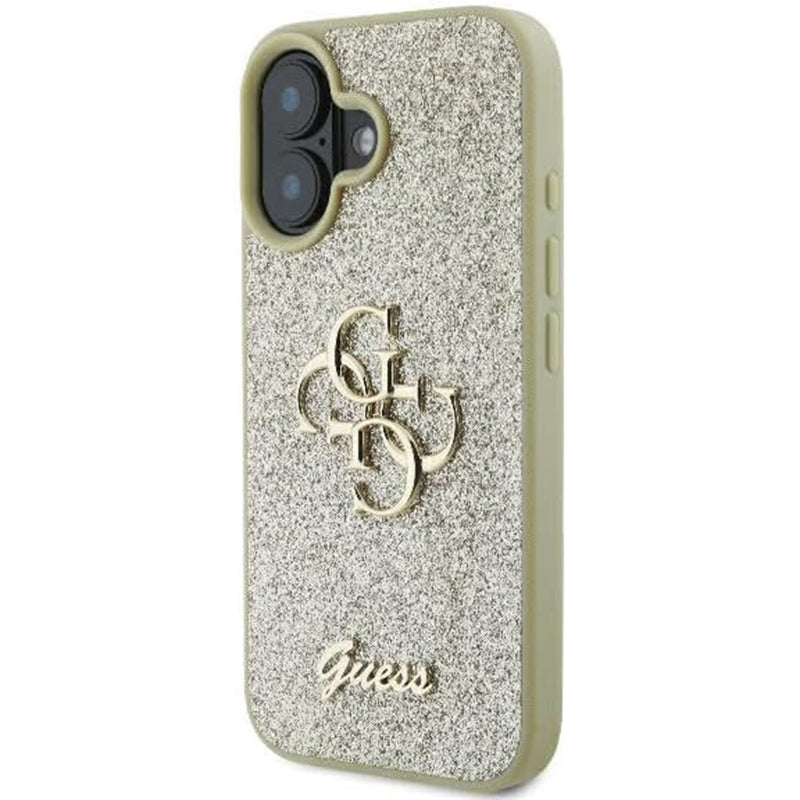 Guess Fixed Glitter Big 4G Logo Case Θήκη προστασίας από σιλικόνη – iPhone 16 (Χρυσό – GUHCP16SHG4SGD)
