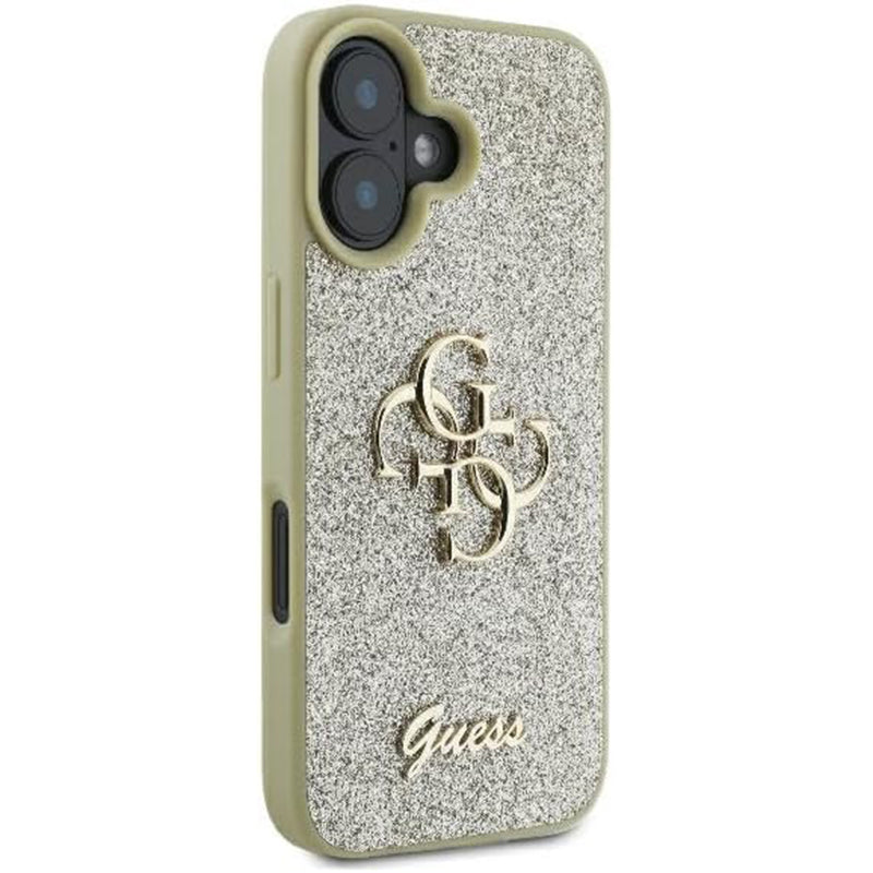 Guess Fixed Glitter Big 4G Logo Case Θήκη προστασίας από σιλικόνη – iPhone 16 (Χρυσό – GUHCP16SHG4SGD)