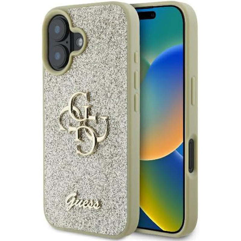 Guess Fixed Glitter Big 4G Logo Case Θήκη προστασίας από σιλικόνη – iPhone 16 (Χρυσό – GUHCP16SHG4SGD)