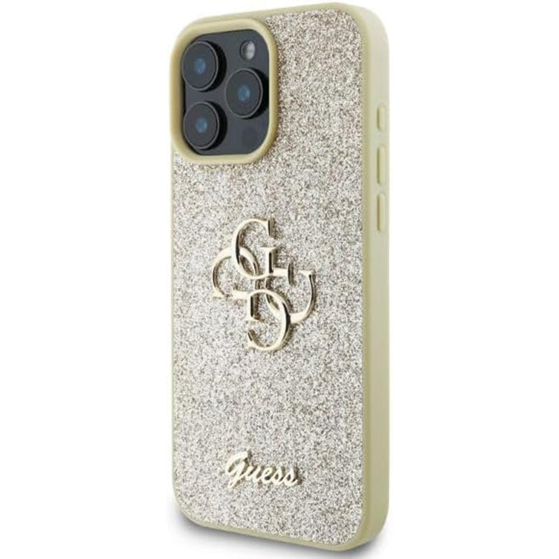 Guess Fixed Glitter Big 4G Logo Case Θήκη προστασίας από σιλικόνη – iPhone 16 Pro (Χρυσό – GUHCP16LHG4SGD)