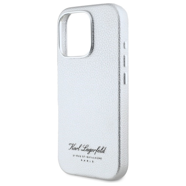 Karl Lagerfeld “Rue St.Guillaume Logo Collection” Θήκη προστασίας από σιλικόνη – iPhone 16 Pro (Γκρι – KLHCP16LPGWCMKHK)