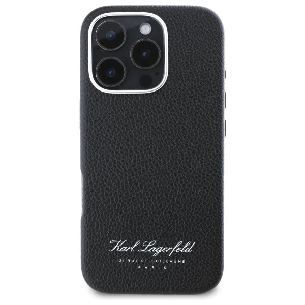 Karl Lagerfeld “Rue St.Guillaume Logo Collection” Θήκη προστασίας από σιλικόνη – iPhone 16 Pro (Μαύρο – KLHCP16LPGWCMKHK)