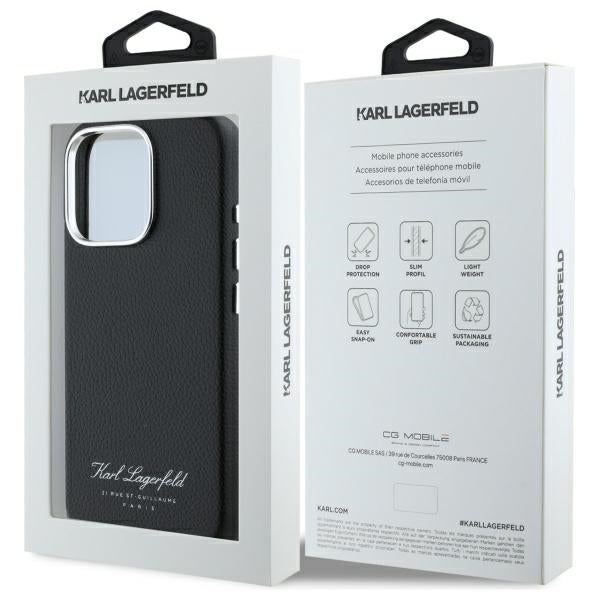 Karl Lagerfeld “Rue St.Guillaume Logo Collection” Θήκη προστασίας από σιλικόνη – iPhone 16 Pro (Μαύρο – KLHCP16LPGWCMKHK)