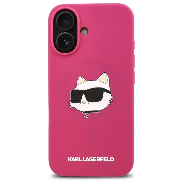 Karl Lagerfeld Magsafe Silicone Case "Choupette's Head" Θήκη προστασίας από σιλικόνη – iPhone 16 (Fuchsia – KLHMP16SSCHPPLF)