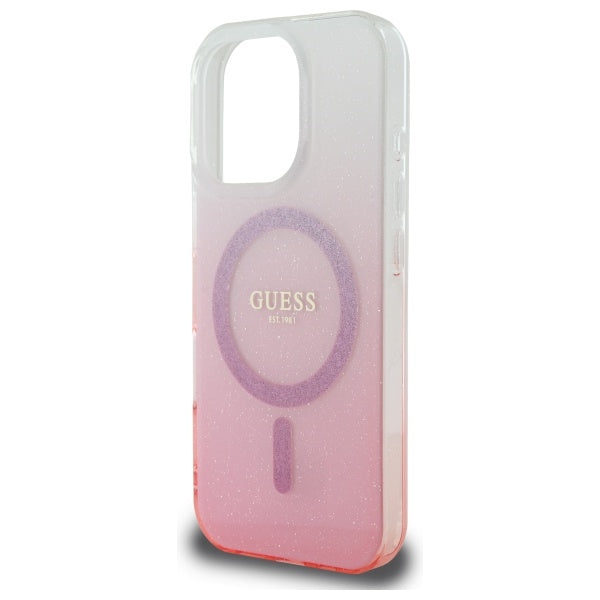Guess Magsafe “Glitter Gradient” Hard Case Θήκη προστασίας από σκληρό πλαστικό – iPhone 16 Pro (Ροζ – GUHMP16LHGRCELP)