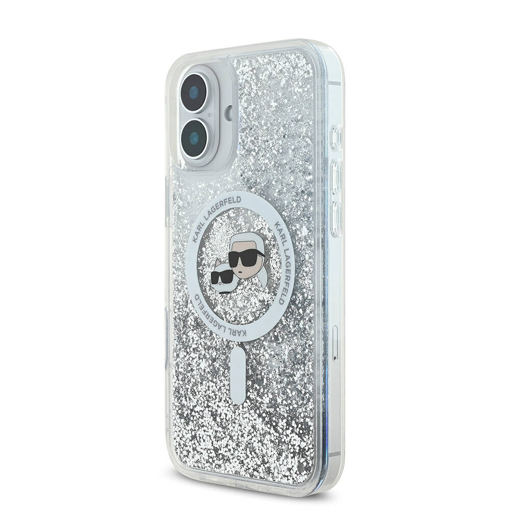 Karl Lagerfeld Magsafe Ringstand Liquid Glitter Hard Case Θήκη προστασίας από σκληρό πλαστικό – iPhone 16 (Glitter Διάφανη – KLHMP16SLGKCSGH)