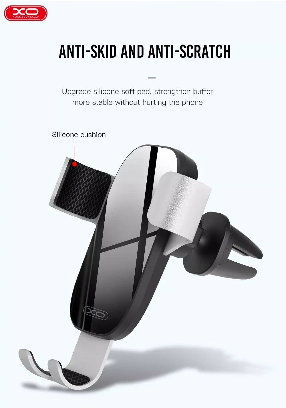 XO C37 Car Phone Holder Βάση στήριξης Smartphone αεραγωγών αυτοκινήτου (Μαύρη)