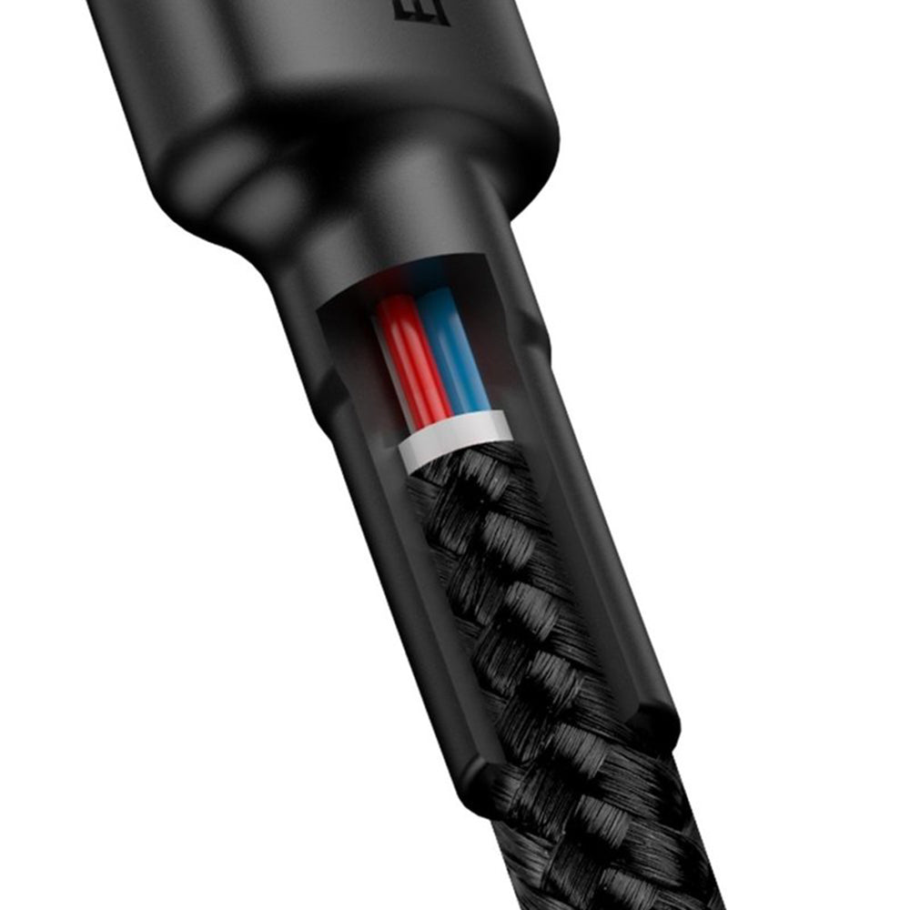 Baseus Cafule Braided USB 2.0 Cable USB-C male - USB-C 60W Γκρι 1m CATKLF-GG1