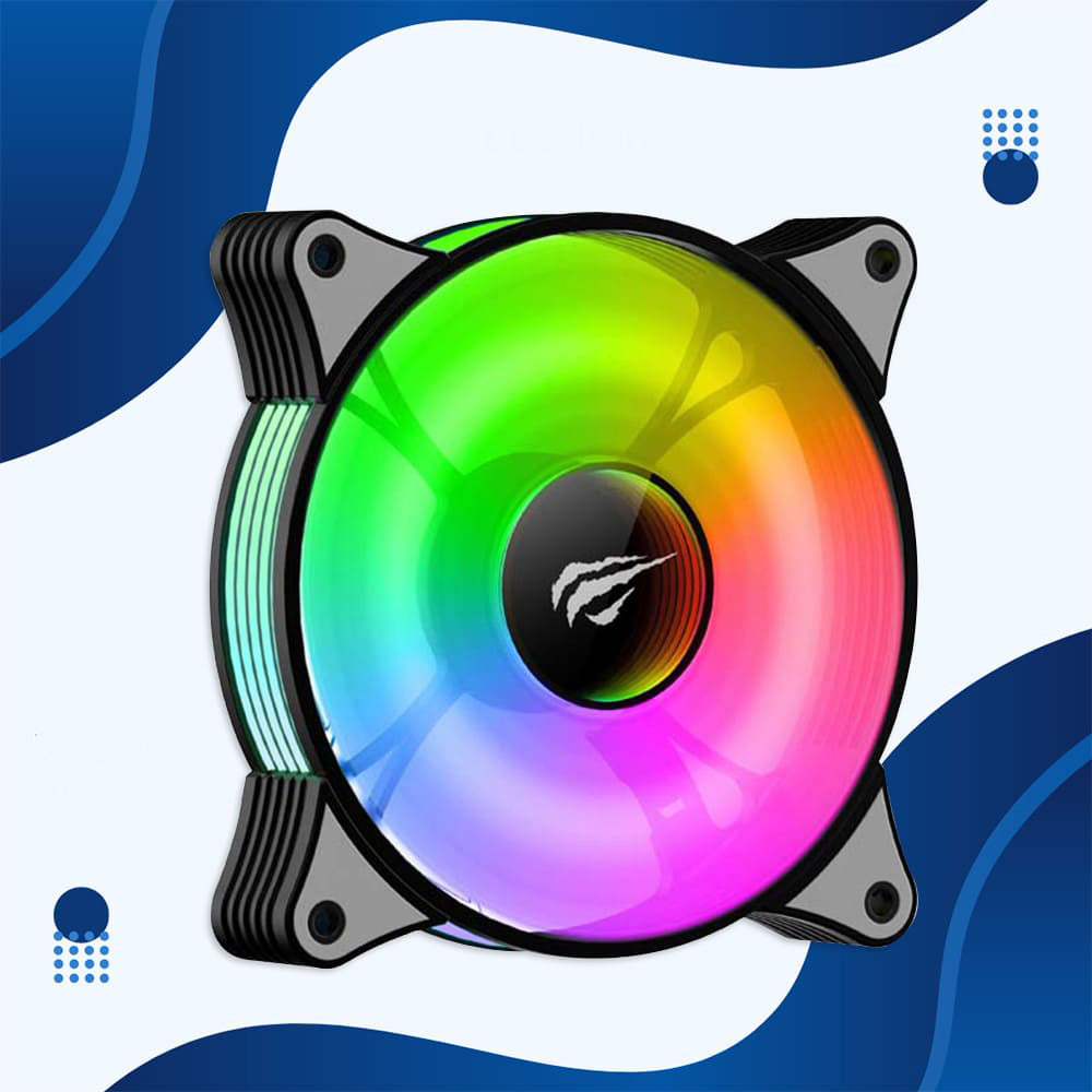 Havit - Cooler Fan (F2095) - for PC, 600~1800RPM, 38dB, 1.44W, LED Lights - Black