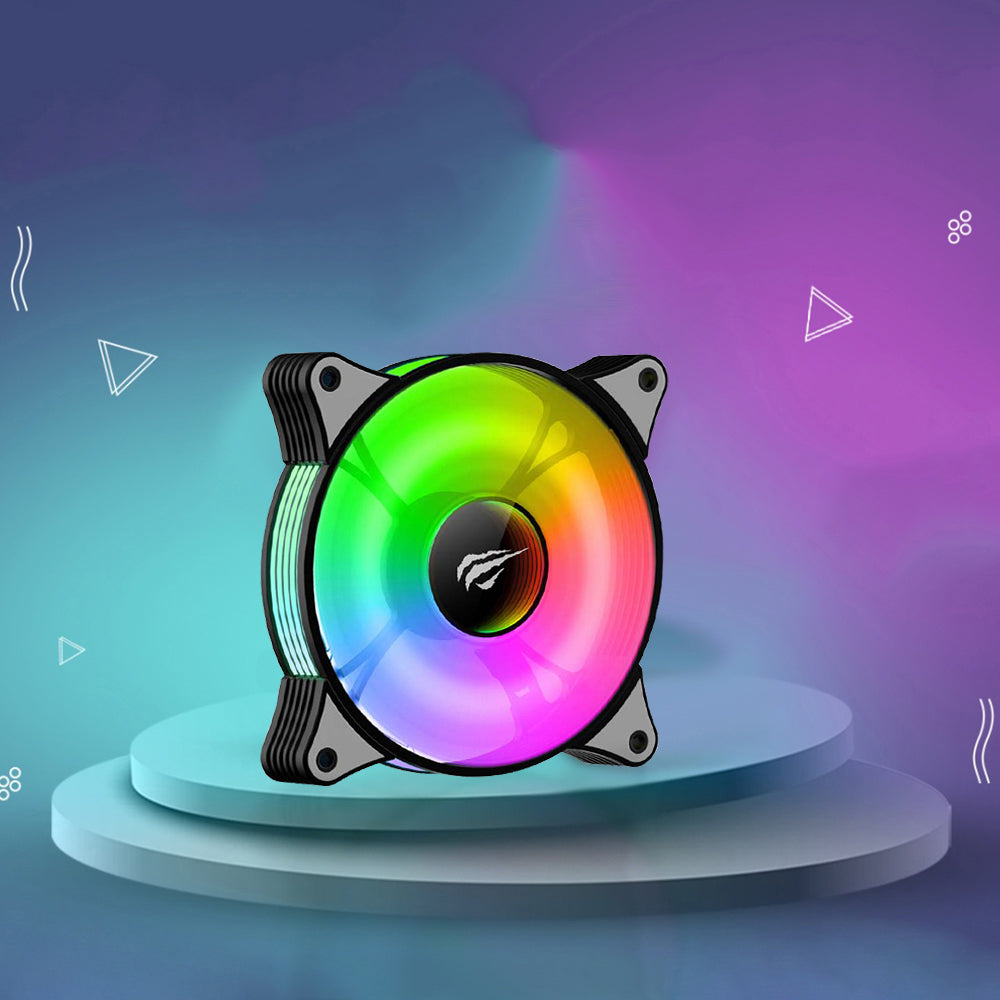 Havit - Cooler Fan (F2095) - for PC, 600~1800RPM, 38dB, 1.44W, LED Lights - Black