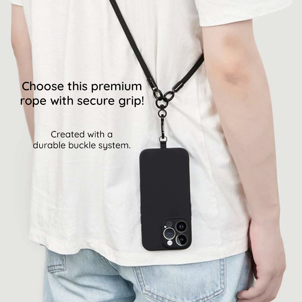 Techsuit - Rope Crossbody Strap (RCS1-75) - for Phones, Carabiner, Nylon Braided, Durable, Adjustable - Sunflower Yellow