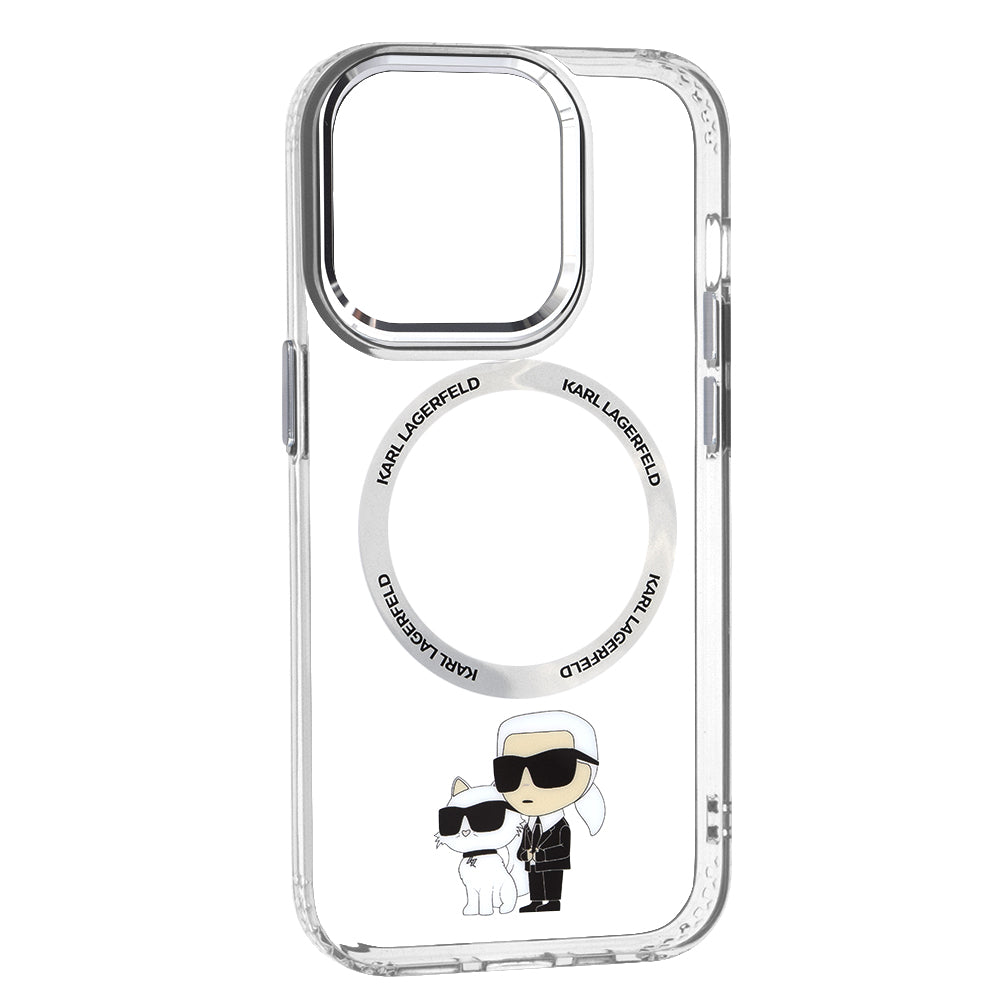 Karl Lagerfeld Magsafe Ringstand Case IML NFT Karl+Choupette Θήκη προστασίας από σκληρό πλαστικό για iPhone 14 Pro Max (Clear – KLHMP14XHNKCIT)