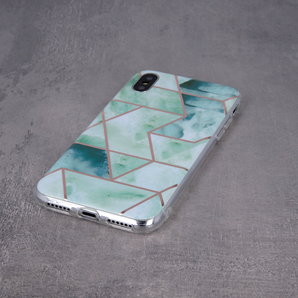 Geometric Marmur Case for iPhone 12 Pro Max green