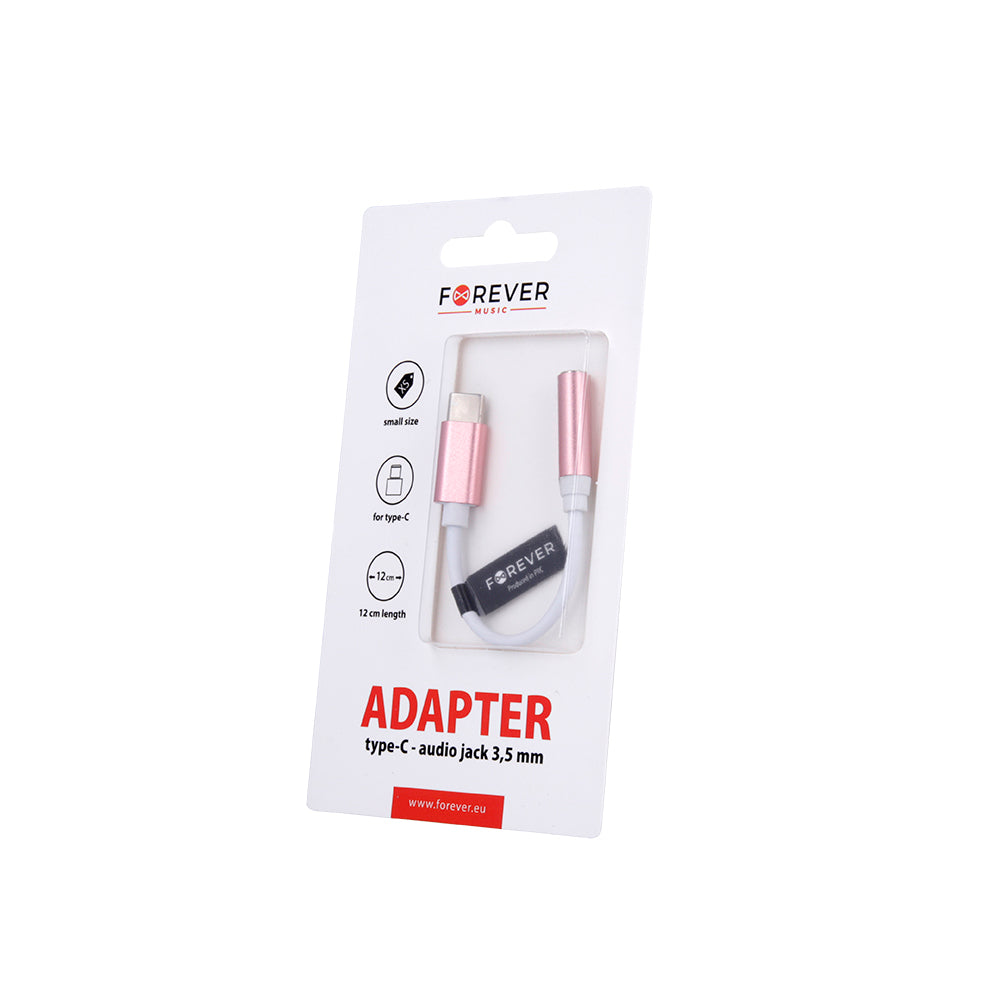 Forever - Type-C to 3.5mm Αudio Jack Adapter - Pink