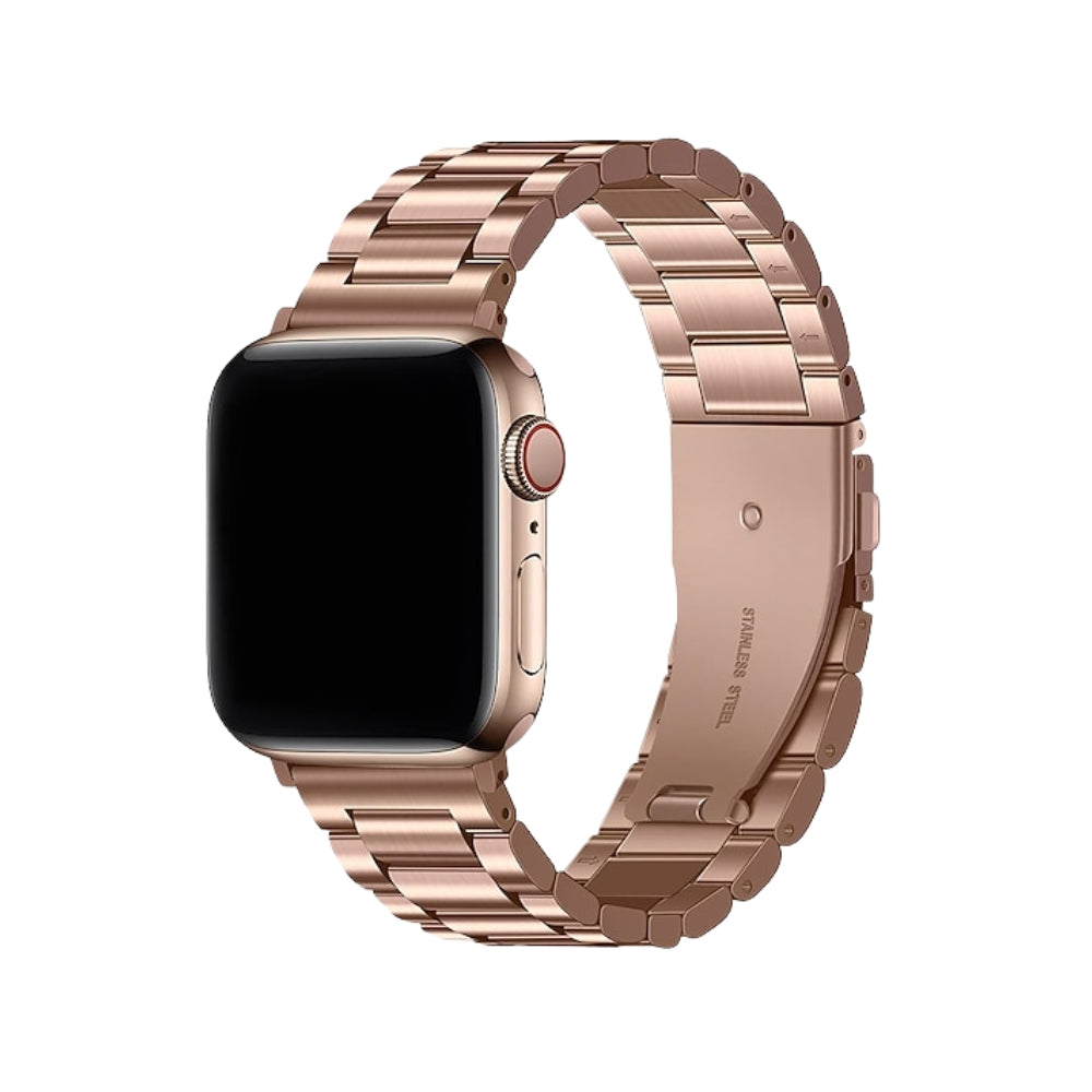 Λουράκι Μεταλλικό Μπρασελέ Rose Gold Για Apple Watch – 42mm Εως 49mm – PhoneBazaar