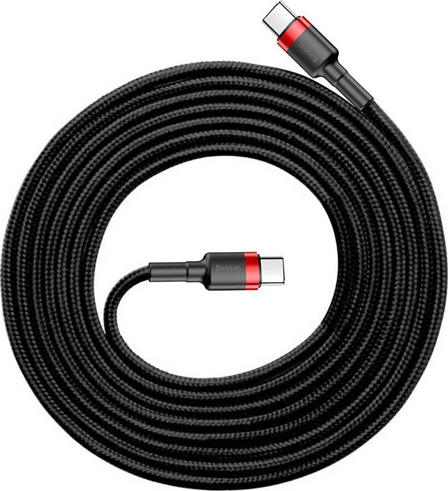 Baseus Cafule Braided USB 2.0 Cable USB-C male - USB-C 60W PD Μαύρο 2m