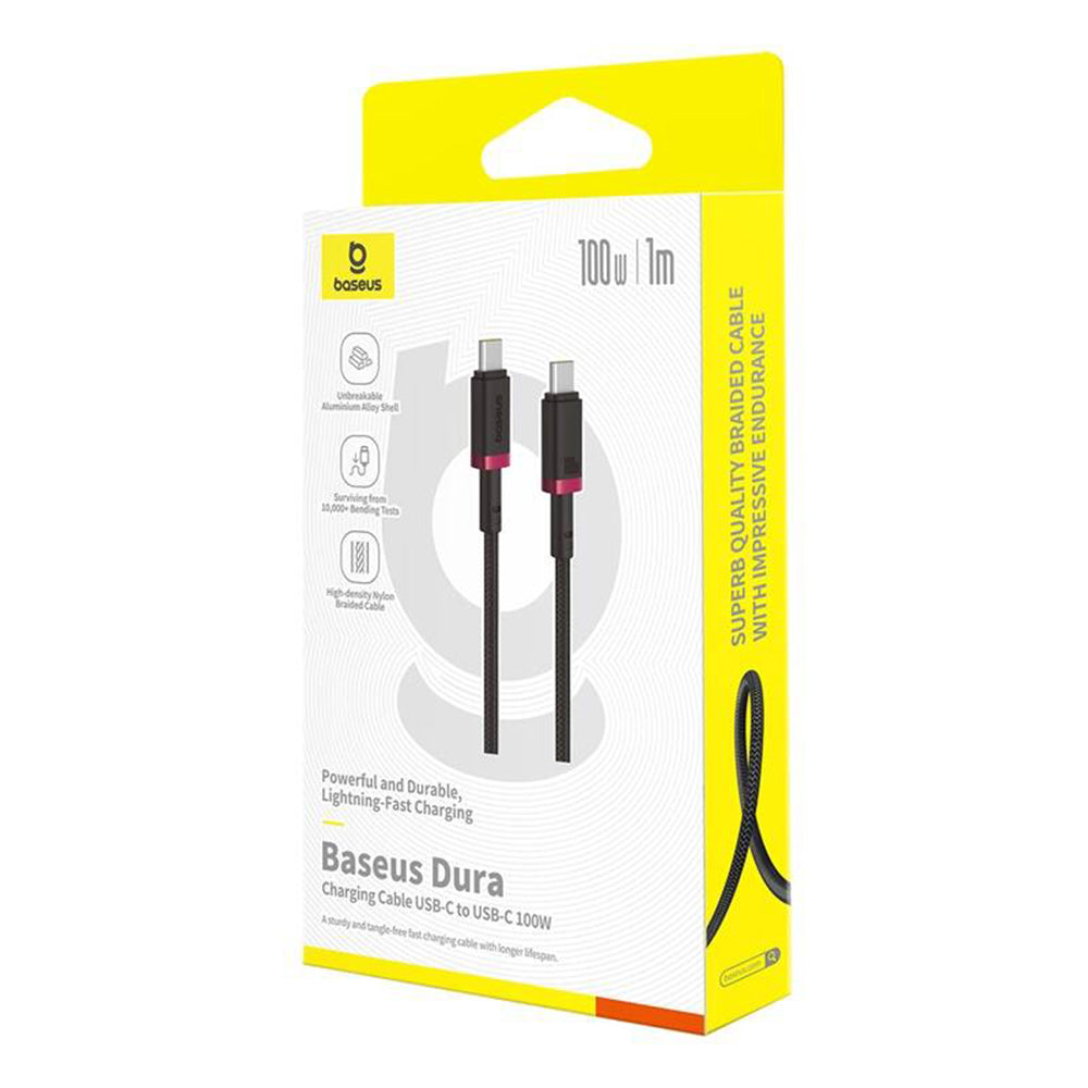 Baseus Dura USB 2.0 Cable USB-C male - USB-C 100W PD Μαύρο 1m